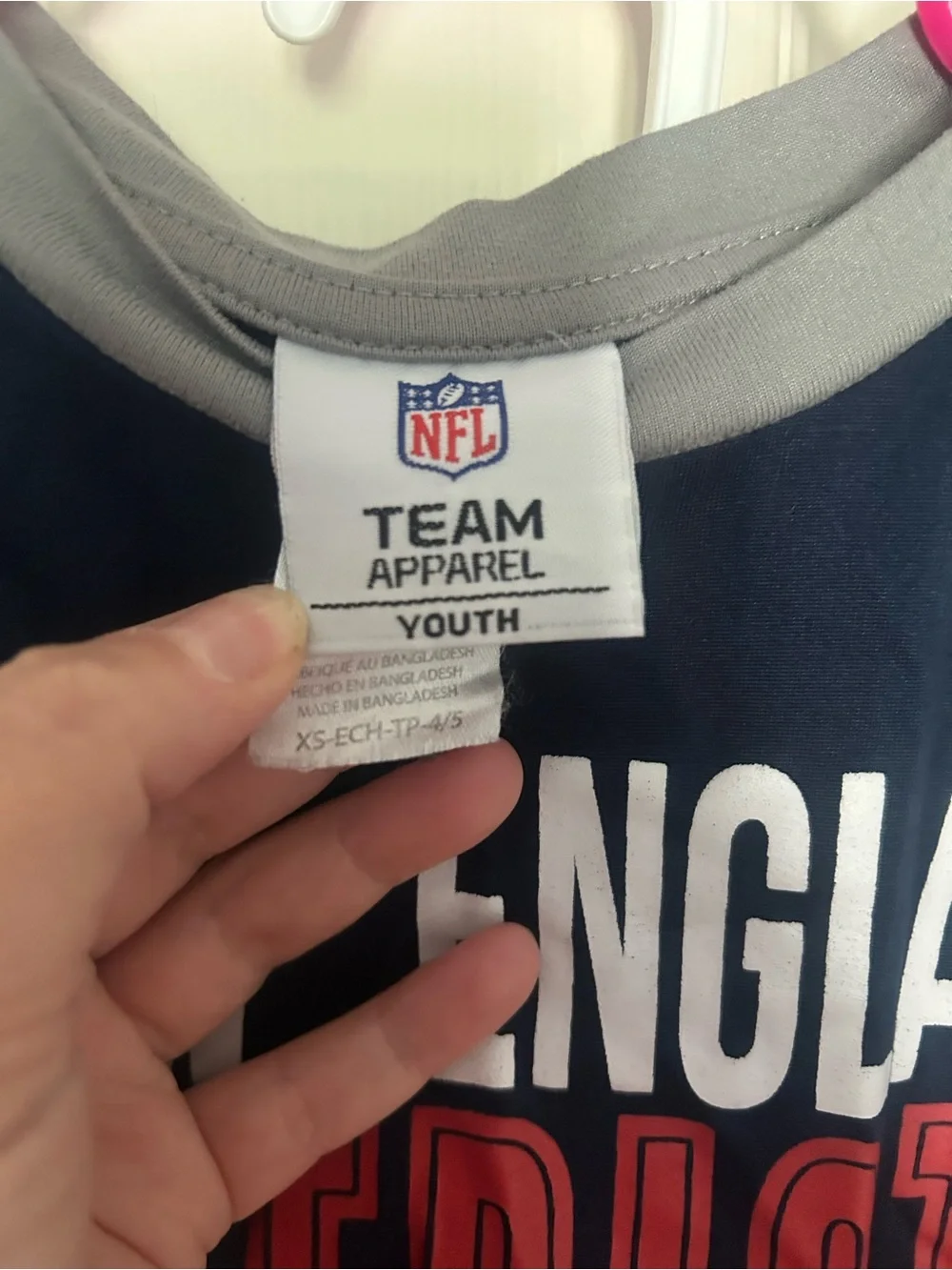 Kids, NFL New England Patriots, Navy, Gray & Red Pajama Set, Pants, XS